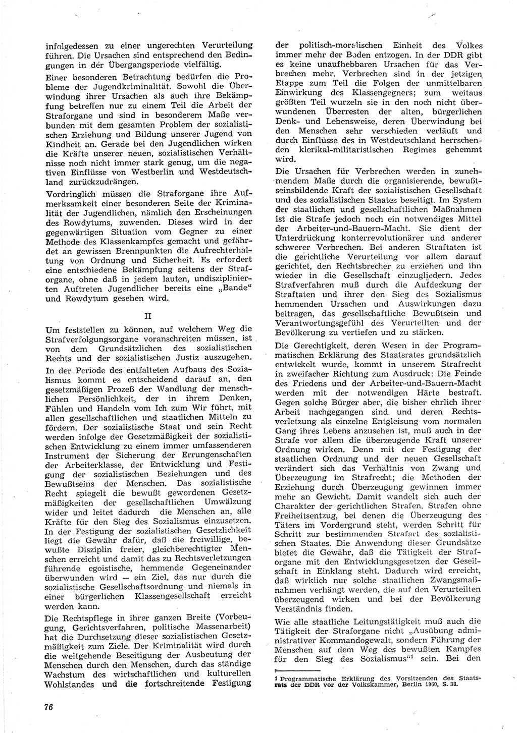 Neue Justiz (NJ), Zeitschrift für Recht und Rechtswissenschaft [Deutsche Demokratische Republik (DDR)], 15. Jahrgang 1961, Seite 76 (NJ DDR 1961, S. 76)