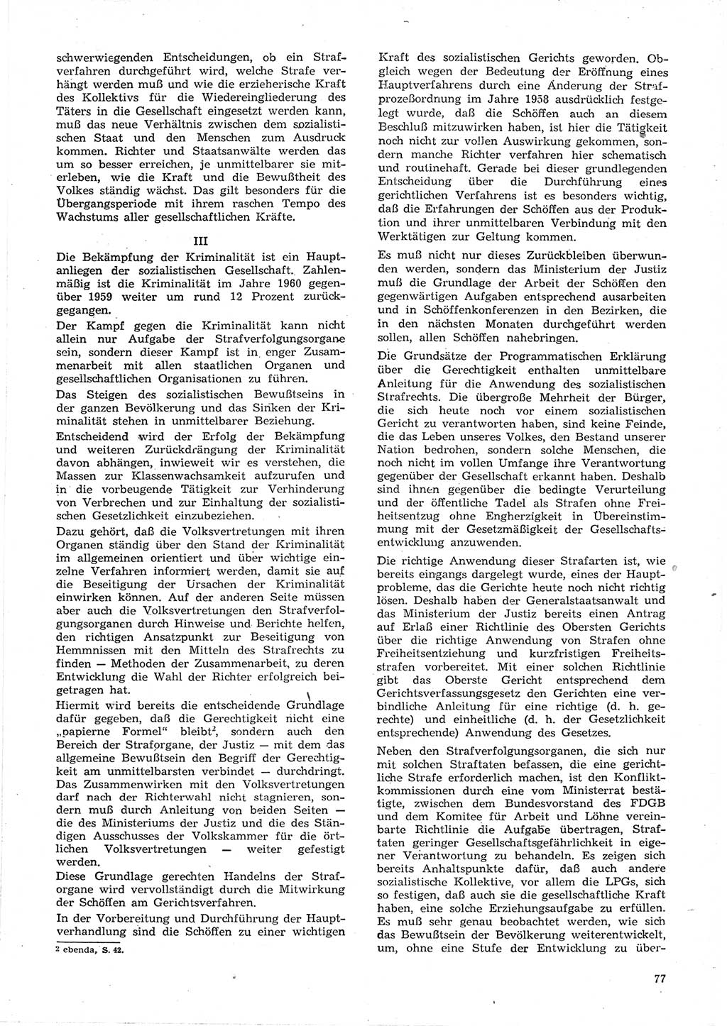 Neue Justiz (NJ), Zeitschrift für Recht und Rechtswissenschaft [Deutsche Demokratische Republik (DDR)], 15. Jahrgang 1961, Seite 77 (NJ DDR 1961, S. 77)