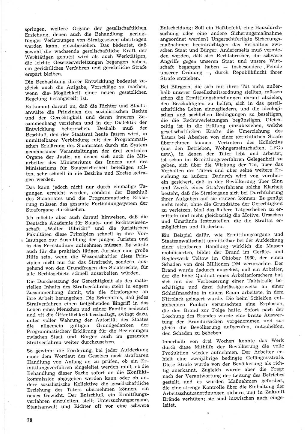 Neue Justiz (NJ), Zeitschrift für Recht und Rechtswissenschaft [Deutsche Demokratische Republik (DDR)], 15. Jahrgang 1961, Seite 78 (NJ DDR 1961, S. 78)