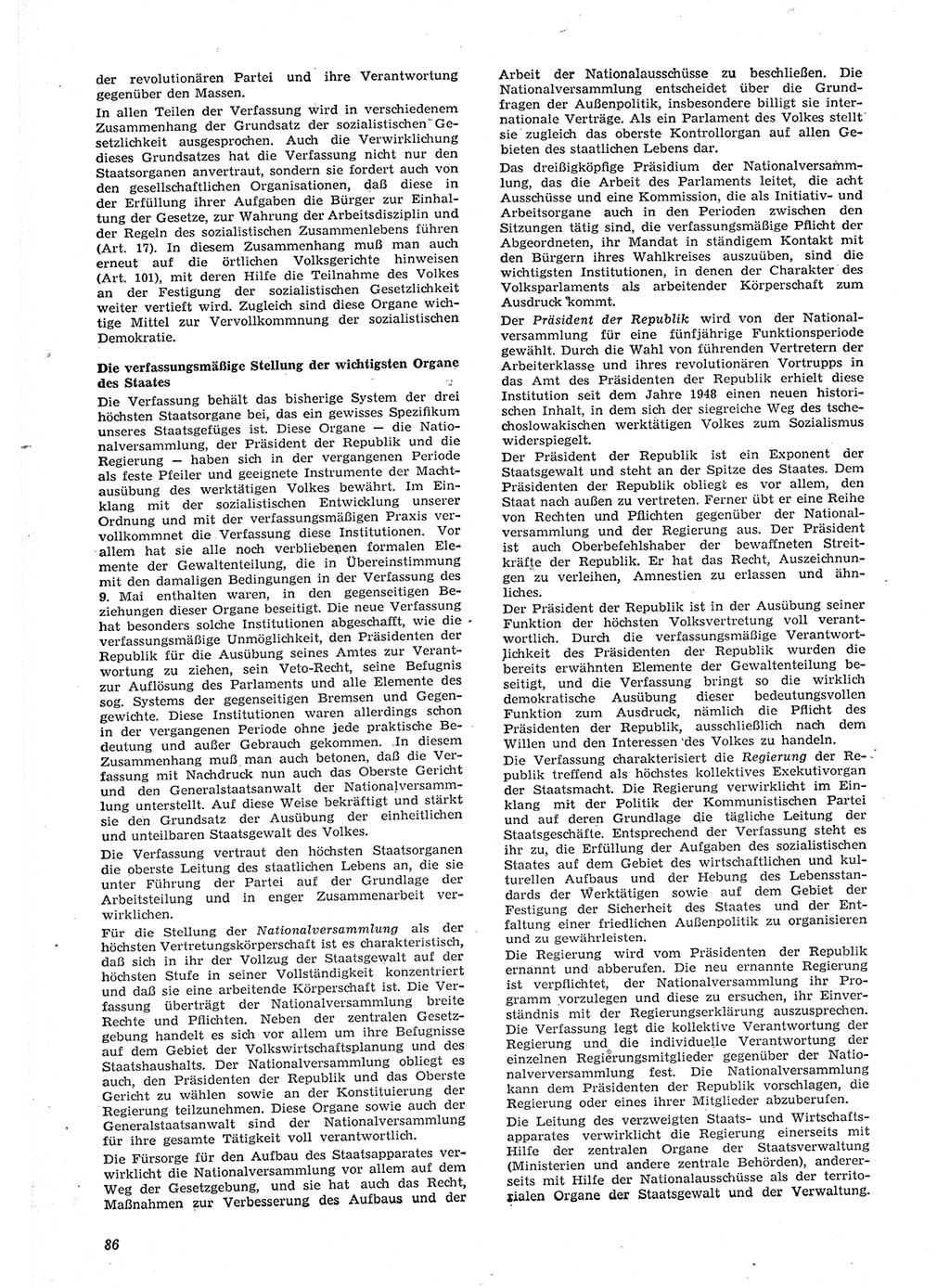 Neue Justiz (NJ), Zeitschrift für Recht und Rechtswissenschaft [Deutsche Demokratische Republik (DDR)], 15. Jahrgang 1961, Seite 86 (NJ DDR 1961, S. 86)
