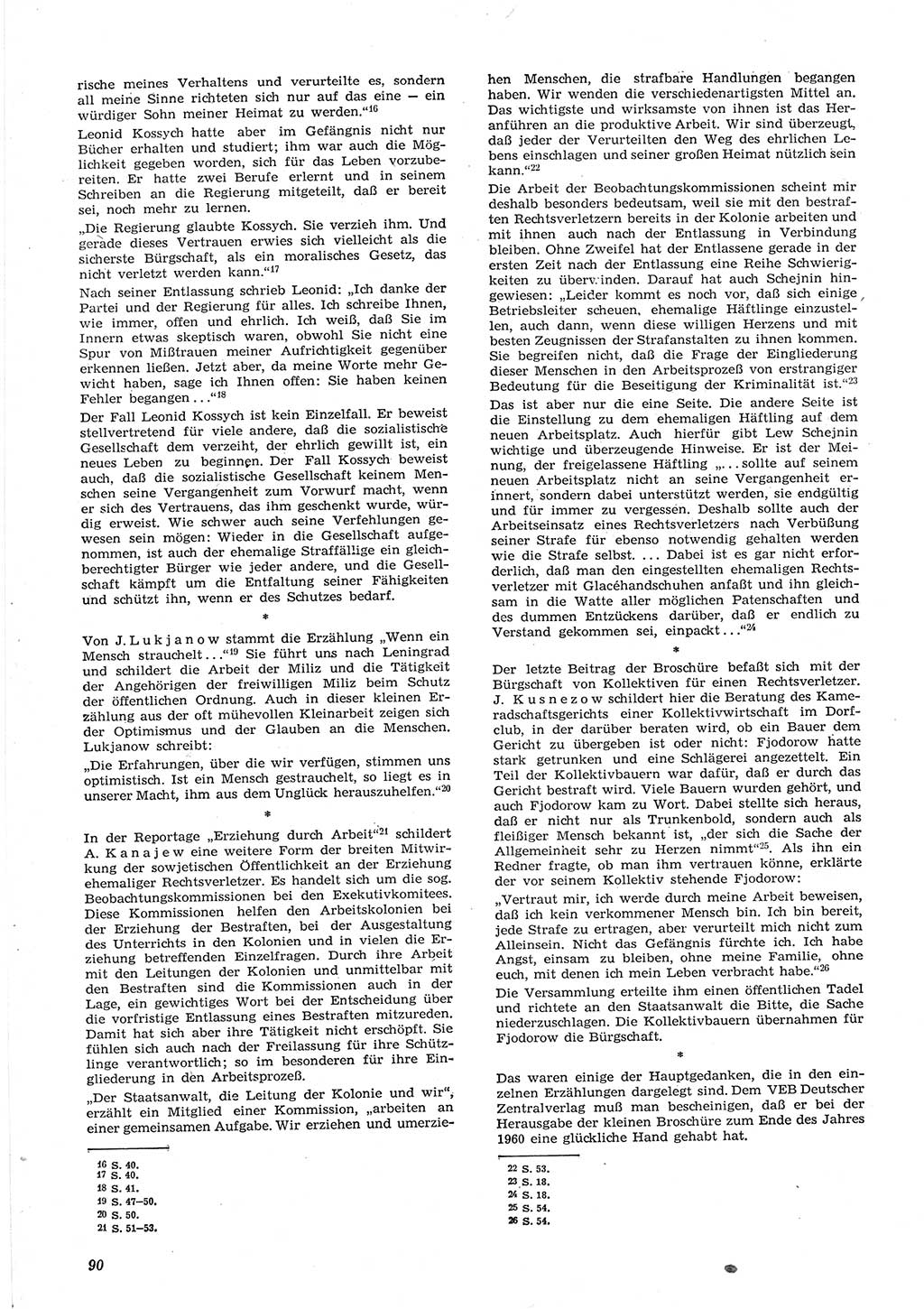 Neue Justiz (NJ), Zeitschrift für Recht und Rechtswissenschaft [Deutsche Demokratische Republik (DDR)], 15. Jahrgang 1961, Seite 90 (NJ DDR 1961, S. 90)