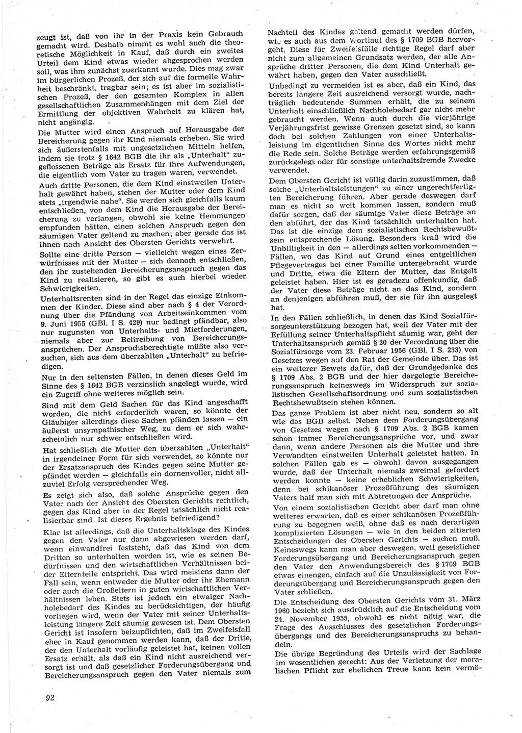 Neue Justiz (NJ), Zeitschrift für Recht und Rechtswissenschaft [Deutsche Demokratische Republik (DDR)], 15. Jahrgang 1961, Seite 92 (NJ DDR 1961, S. 92)