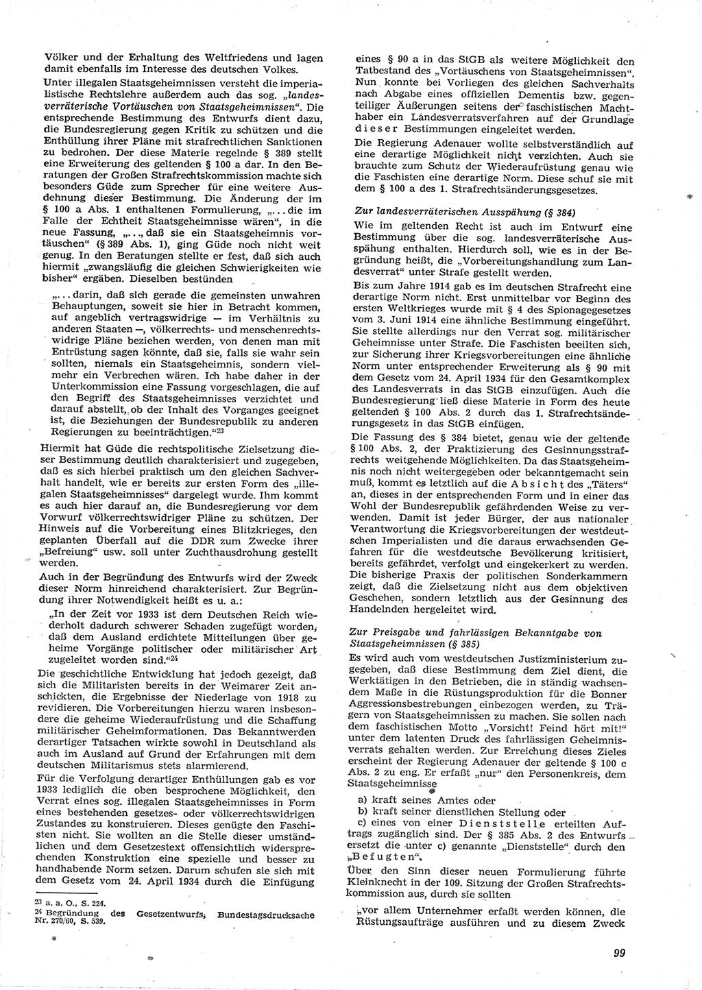 Neue Justiz (NJ), Zeitschrift für Recht und Rechtswissenschaft [Deutsche Demokratische Republik (DDR)], 15. Jahrgang 1961, Seite 99 (NJ DDR 1961, S. 99)