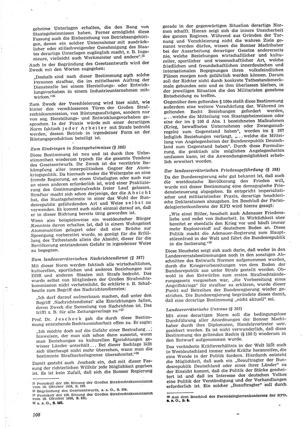 Neue Justiz (NJ), Zeitschrift für Recht und Rechtswissenschaft [Deutsche Demokratische Republik (DDR)], 15. Jahrgang 1961, Seite 100 (NJ DDR 1961, S. 100)