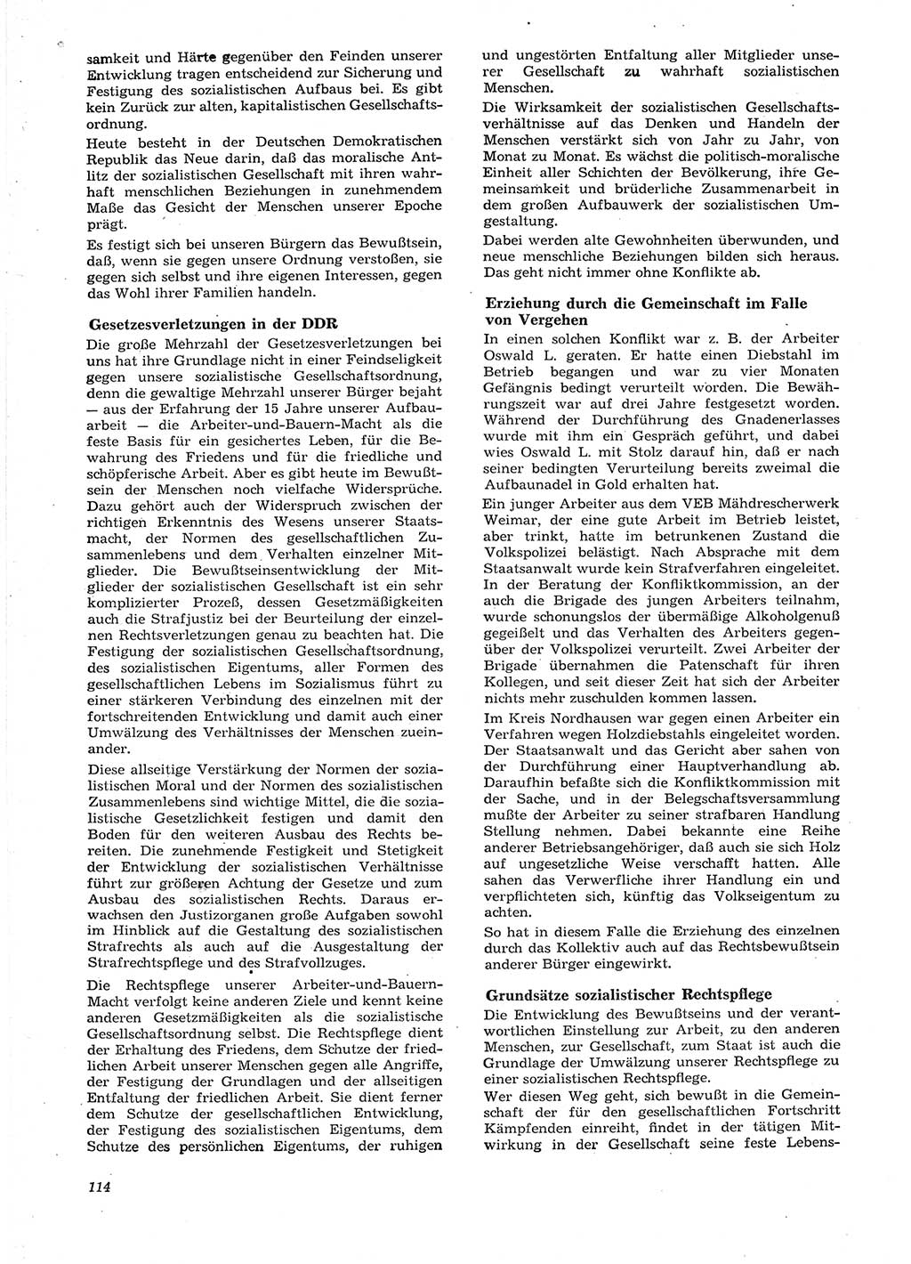 Neue Justiz (NJ), Zeitschrift für Recht und Rechtswissenschaft [Deutsche Demokratische Republik (DDR)], 15. Jahrgang 1961, Seite 114 (NJ DDR 1961, S. 114)