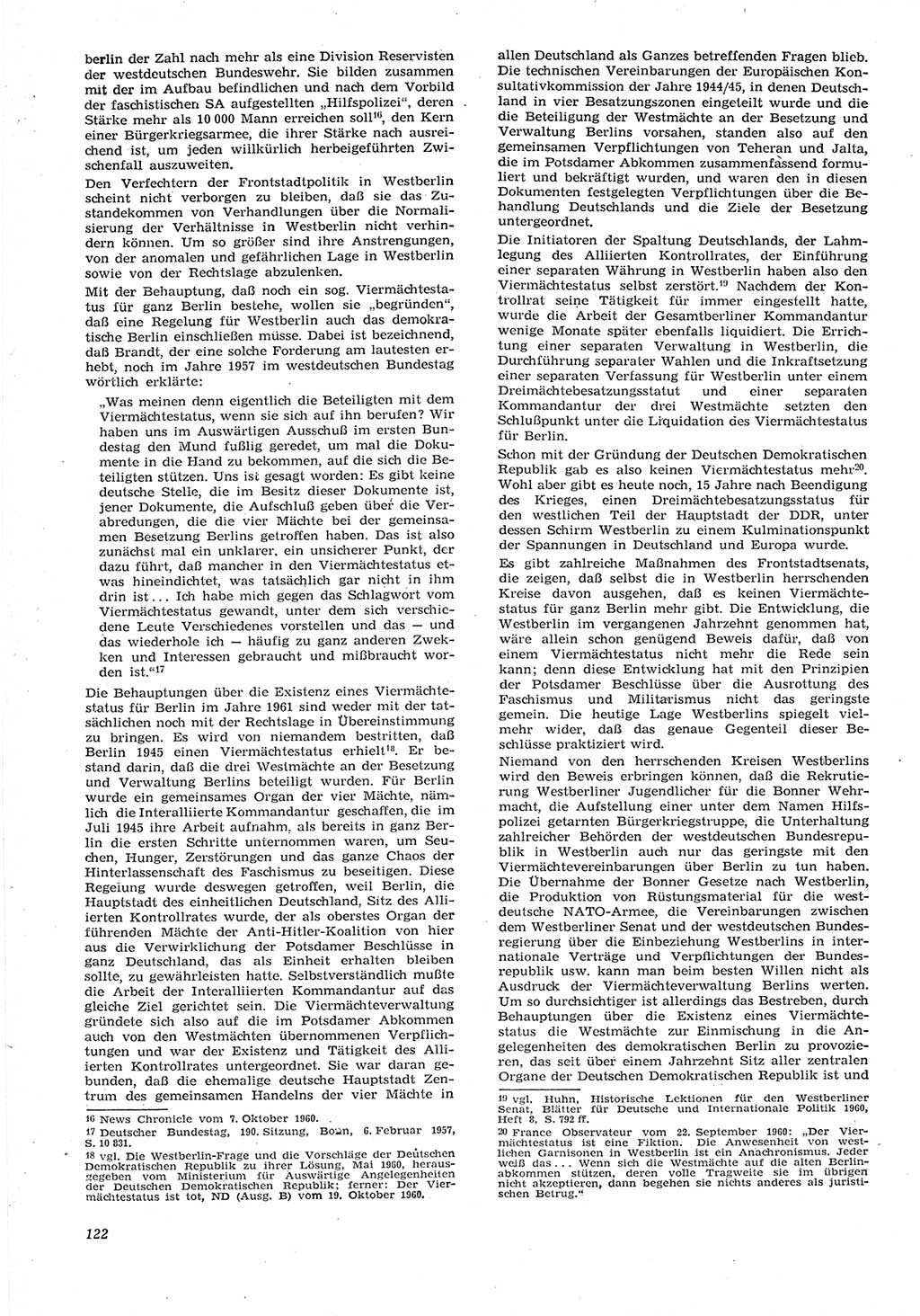 Neue Justiz (NJ), Zeitschrift für Recht und Rechtswissenschaft [Deutsche Demokratische Republik (DDR)], 15. Jahrgang 1961, Seite 122 (NJ DDR 1961, S. 122)