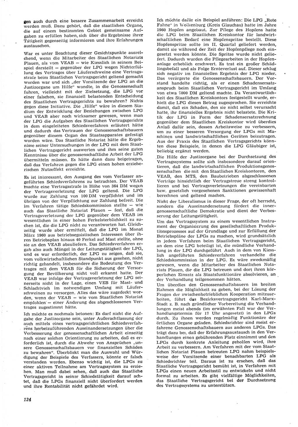 Neue Justiz (NJ), Zeitschrift für Recht und Rechtswissenschaft [Deutsche Demokratische Republik (DDR)], 15. Jahrgang 1961, Seite 124 (NJ DDR 1961, S. 124)