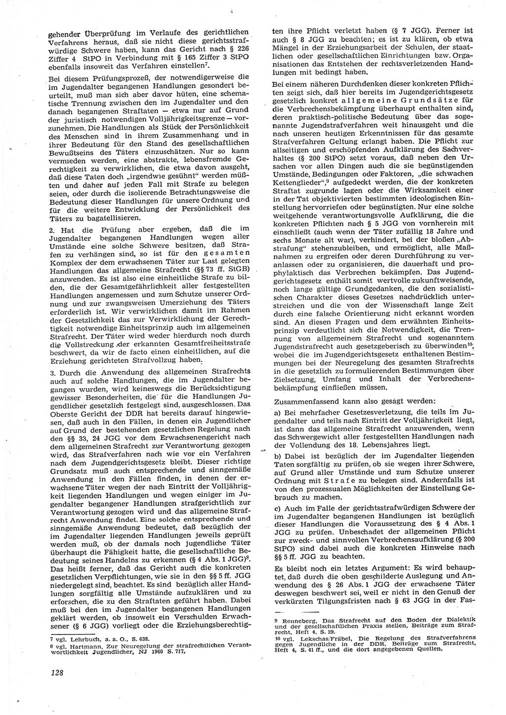 Neue Justiz (NJ), Zeitschrift für Recht und Rechtswissenschaft [Deutsche Demokratische Republik (DDR)], 15. Jahrgang 1961, Seite 128 (NJ DDR 1961, S. 128)