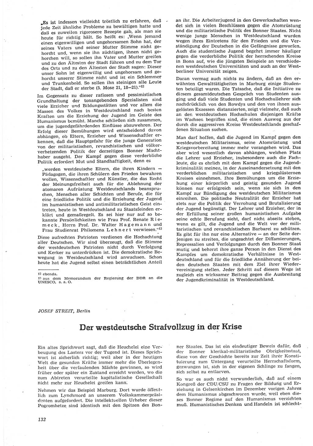 Neue Justiz (NJ), Zeitschrift für Recht und Rechtswissenschaft [Deutsche Demokratische Republik (DDR)], 15. Jahrgang 1961, Seite 132 (NJ DDR 1961, S. 132)
