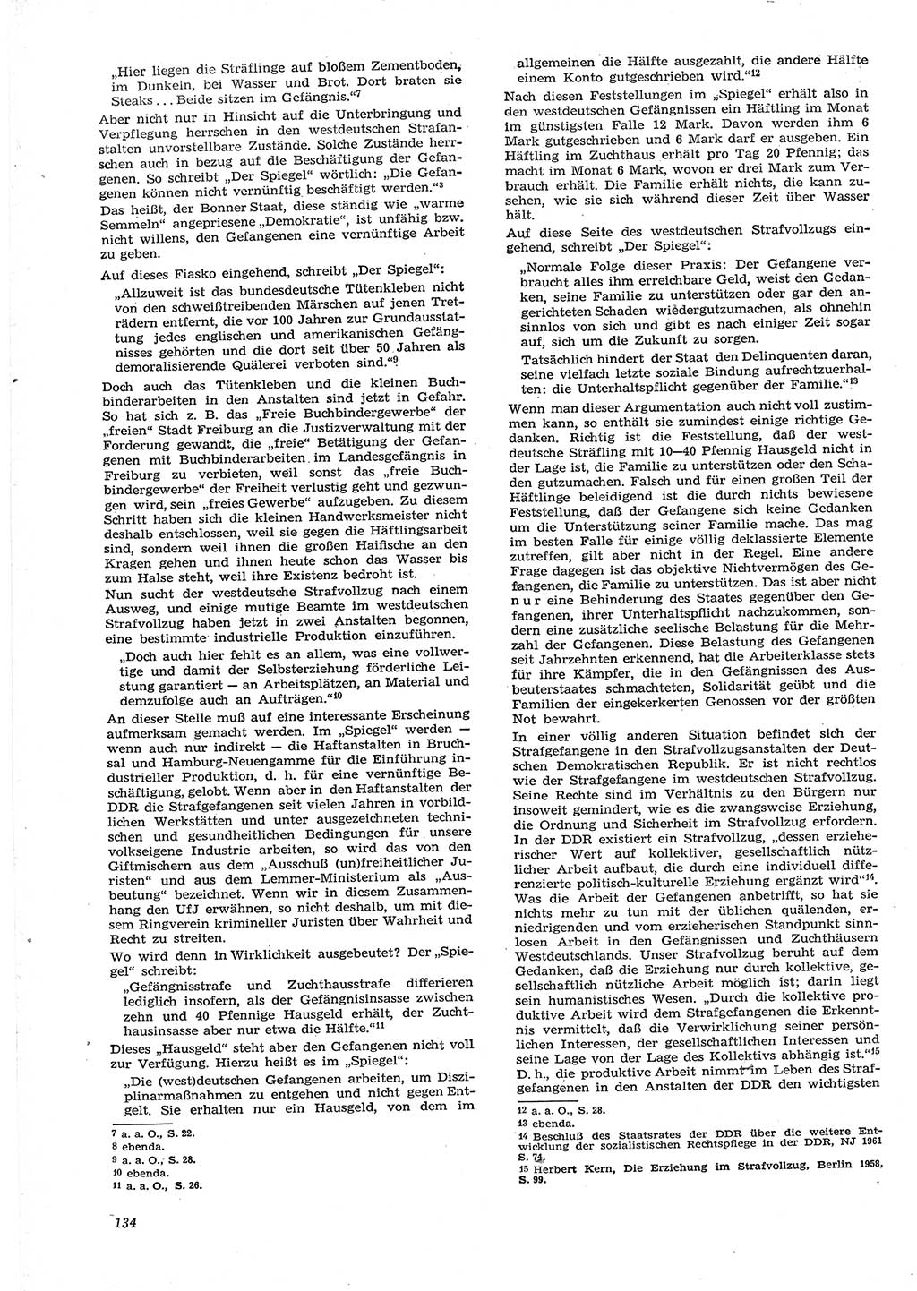 Neue Justiz (NJ), Zeitschrift für Recht und Rechtswissenschaft [Deutsche Demokratische Republik (DDR)], 15. Jahrgang 1961, Seite 134 (NJ DDR 1961, S. 134)