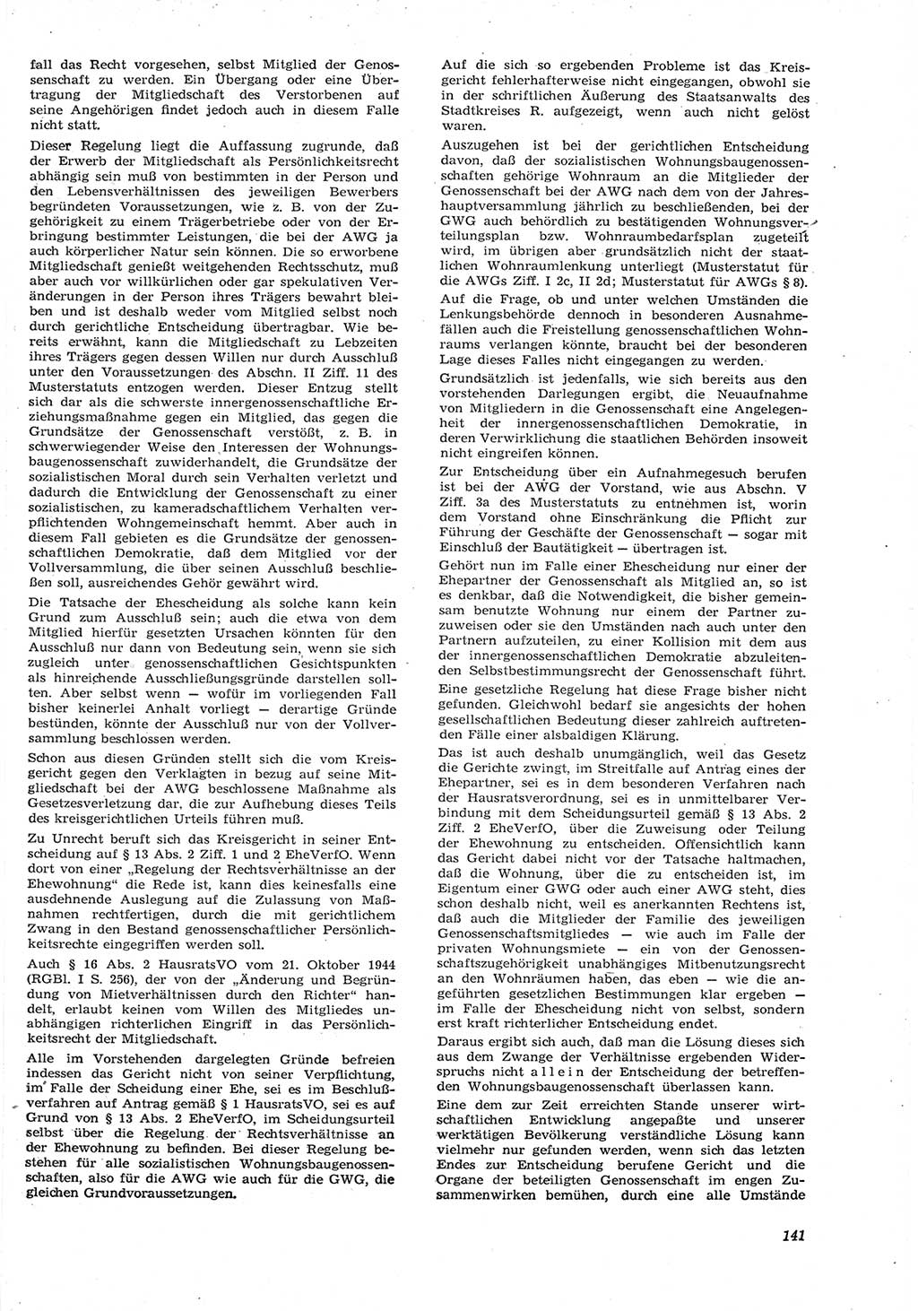 Neue Justiz (NJ), Zeitschrift für Recht und Rechtswissenschaft [Deutsche Demokratische Republik (DDR)], 15. Jahrgang 1961, Seite 141 (NJ DDR 1961, S. 141)