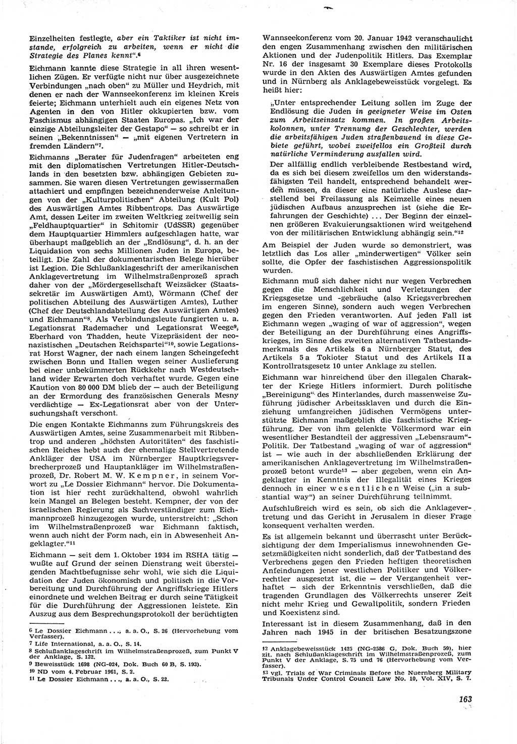 Neue Justiz (NJ), Zeitschrift für Recht und Rechtswissenschaft [Deutsche Demokratische Republik (DDR)], 15. Jahrgang 1961, Seite 163 (NJ DDR 1961, S. 163)