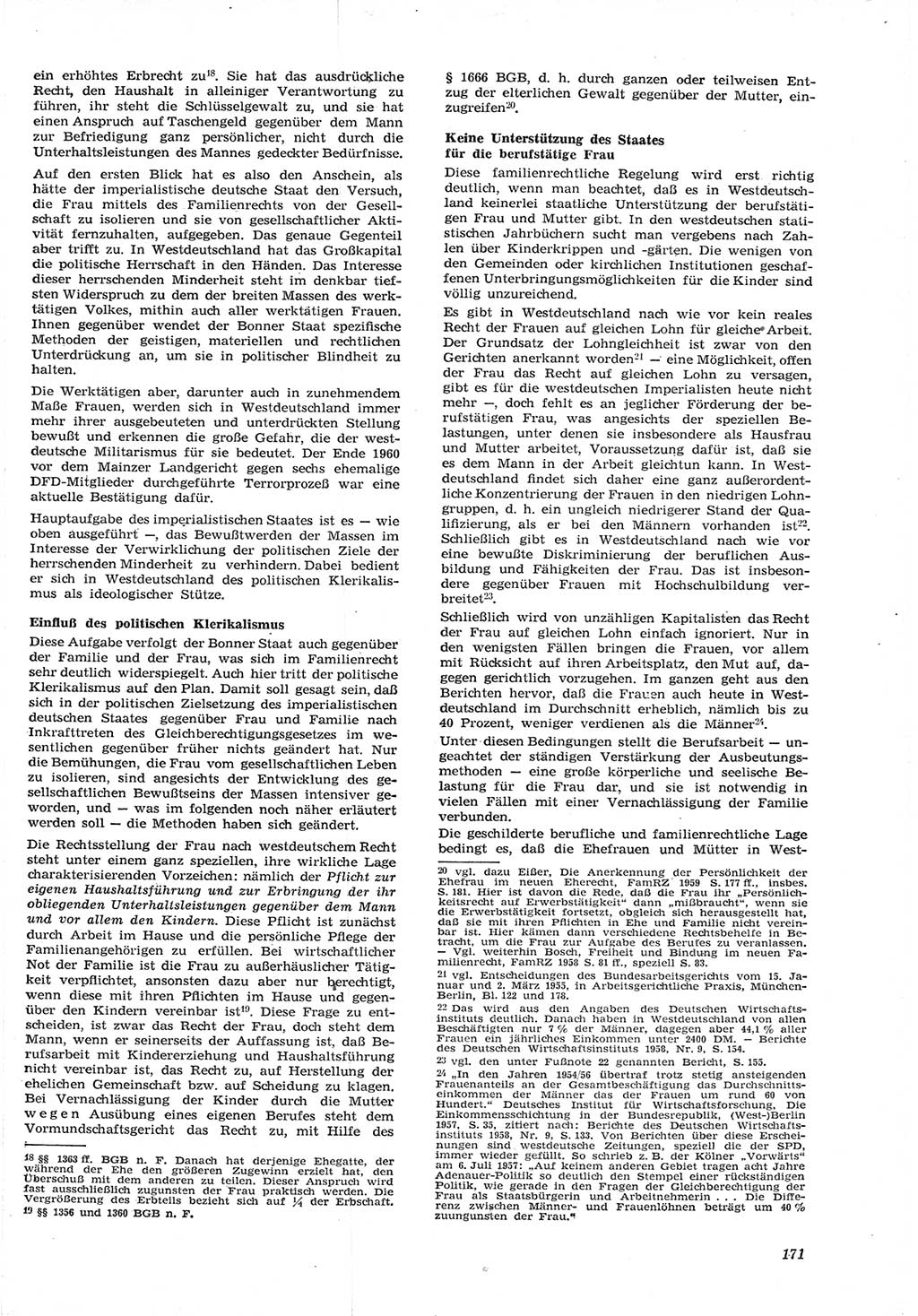 Neue Justiz (NJ), Zeitschrift für Recht und Rechtswissenschaft [Deutsche Demokratische Republik (DDR)], 15. Jahrgang 1961, Seite 171 (NJ DDR 1961, S. 171)