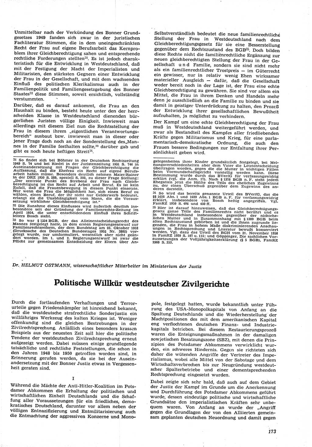 Neue Justiz (NJ), Zeitschrift für Recht und Rechtswissenschaft [Deutsche Demokratische Republik (DDR)], 15. Jahrgang 1961, Seite 173 (NJ DDR 1961, S. 173)