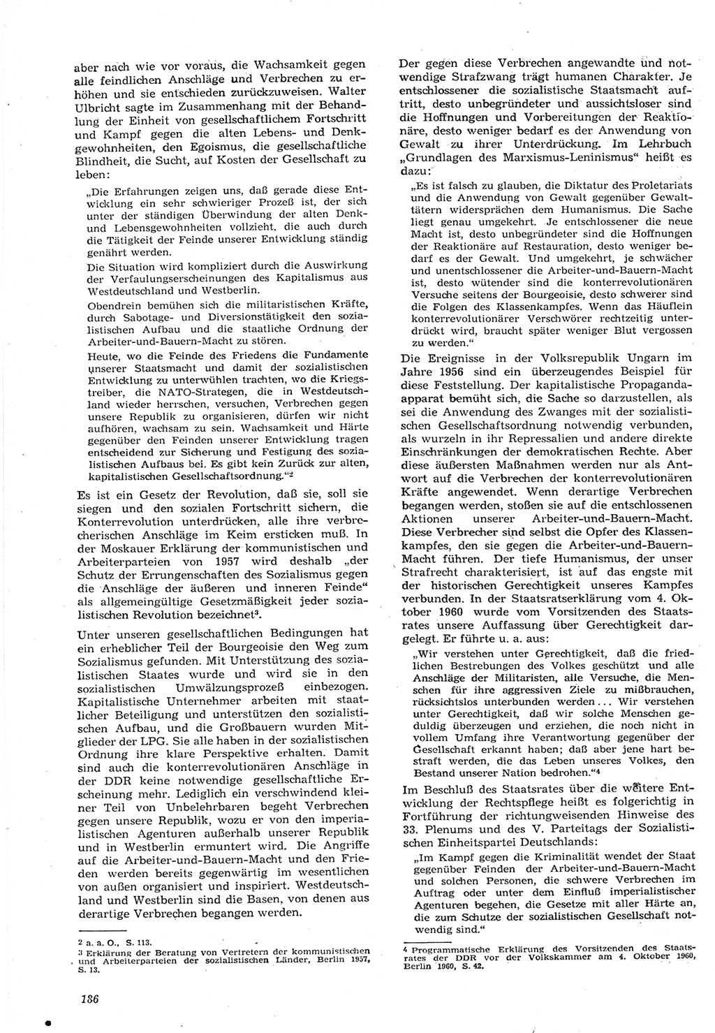 Neue Justiz (NJ), Zeitschrift für Recht und Rechtswissenschaft [Deutsche Demokratische Republik (DDR)], 15. Jahrgang 1961, Seite 186 (NJ DDR 1961, S. 186)