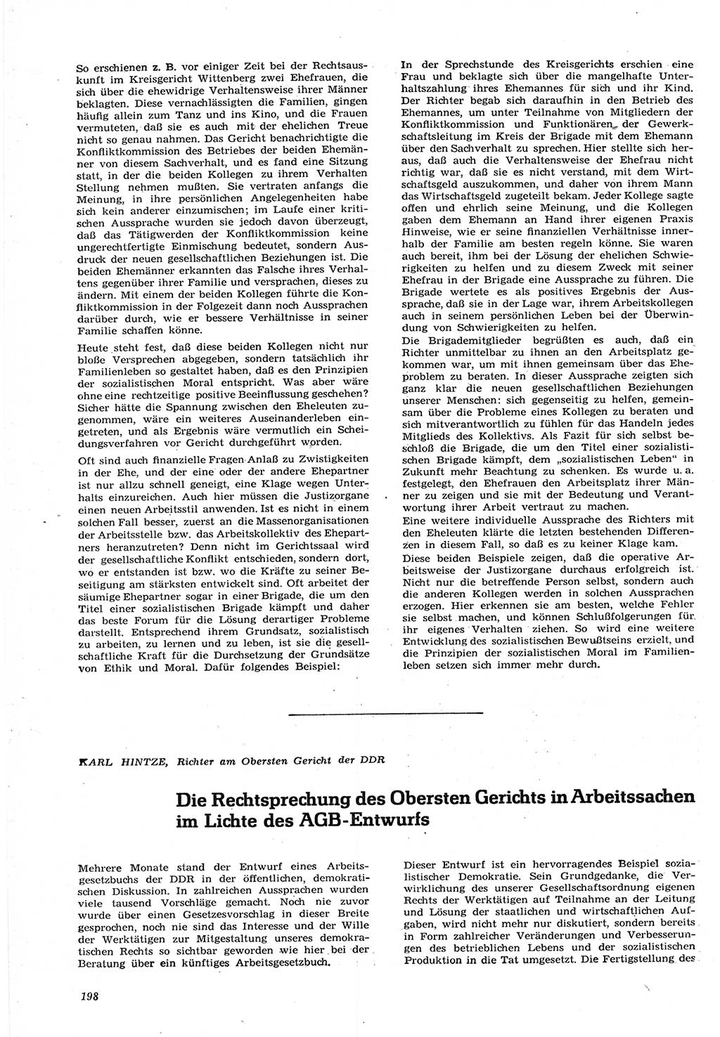 Neue Justiz (NJ), Zeitschrift für Recht und Rechtswissenschaft [Deutsche Demokratische Republik (DDR)], 15. Jahrgang 1961, Seite 198 (NJ DDR 1961, S. 198)