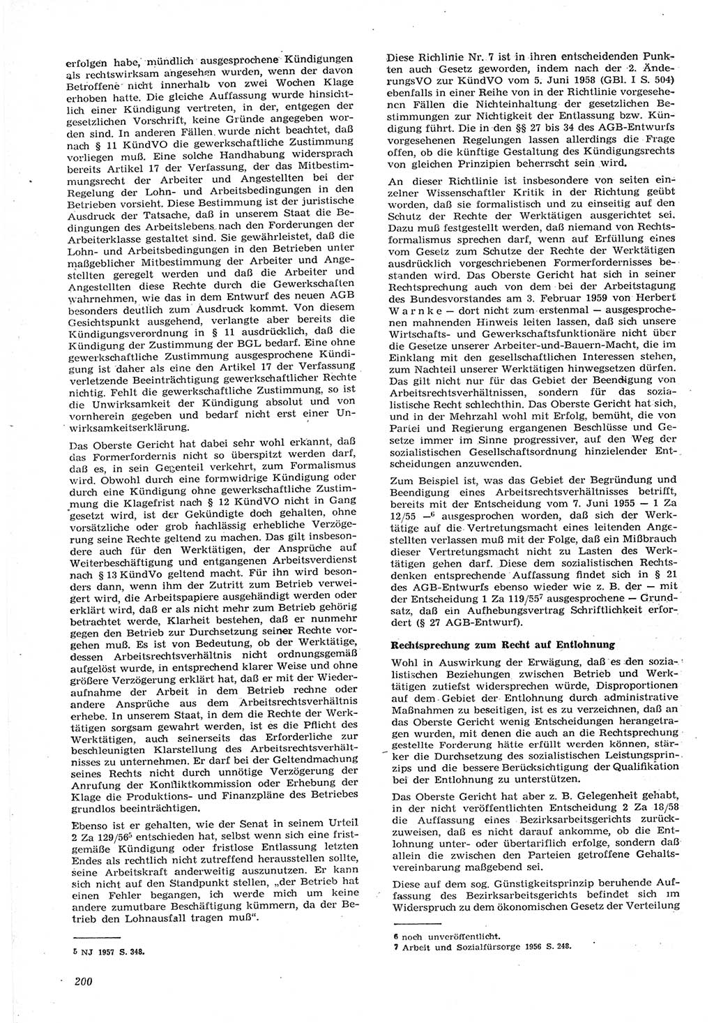 Neue Justiz (NJ), Zeitschrift für Recht und Rechtswissenschaft [Deutsche Demokratische Republik (DDR)], 15. Jahrgang 1961, Seite 200 (NJ DDR 1961, S. 200)