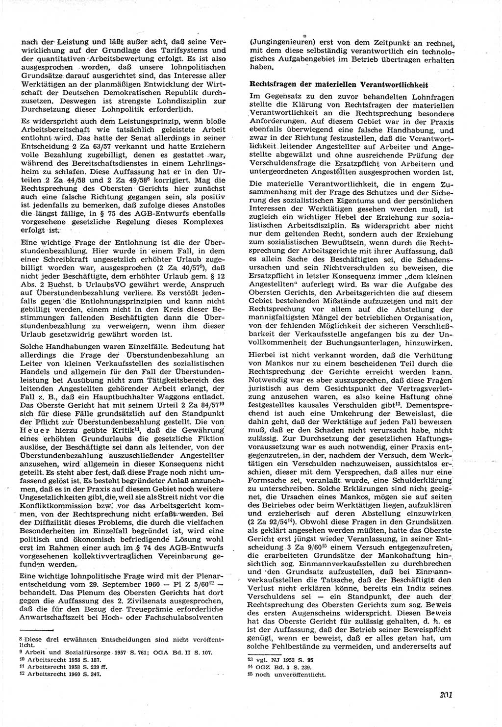 Neue Justiz (NJ), Zeitschrift für Recht und Rechtswissenschaft [Deutsche Demokratische Republik (DDR)], 15. Jahrgang 1961, Seite 201 (NJ DDR 1961, S. 201)