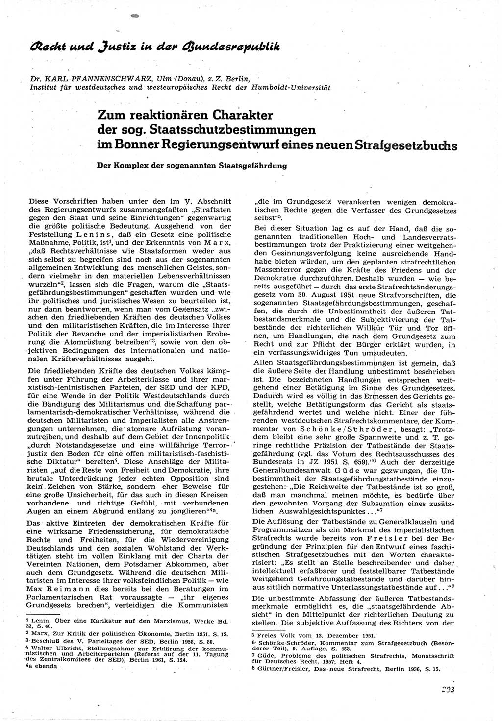 Neue Justiz (NJ), Zeitschrift für Recht und Rechtswissenschaft [Deutsche Demokratische Republik (DDR)], 15. Jahrgang 1961, Seite 203 (NJ DDR 1961, S. 203)