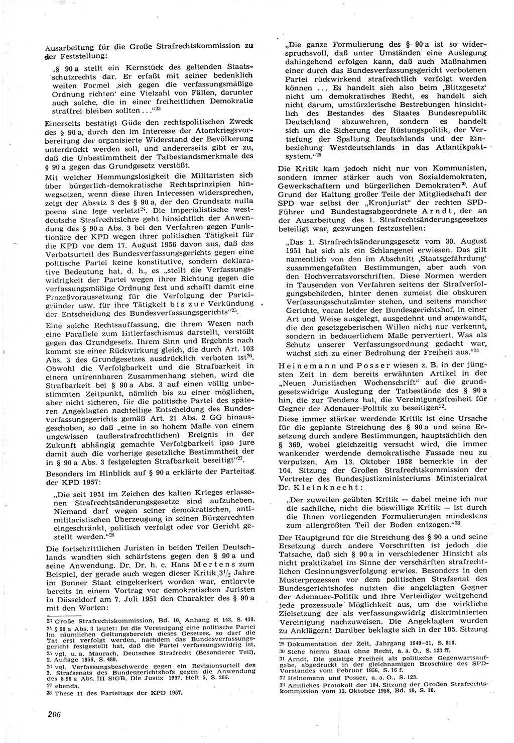 Neue Justiz (NJ), Zeitschrift für Recht und Rechtswissenschaft [Deutsche Demokratische Republik (DDR)], 15. Jahrgang 1961, Seite 206 (NJ DDR 1961, S. 206)