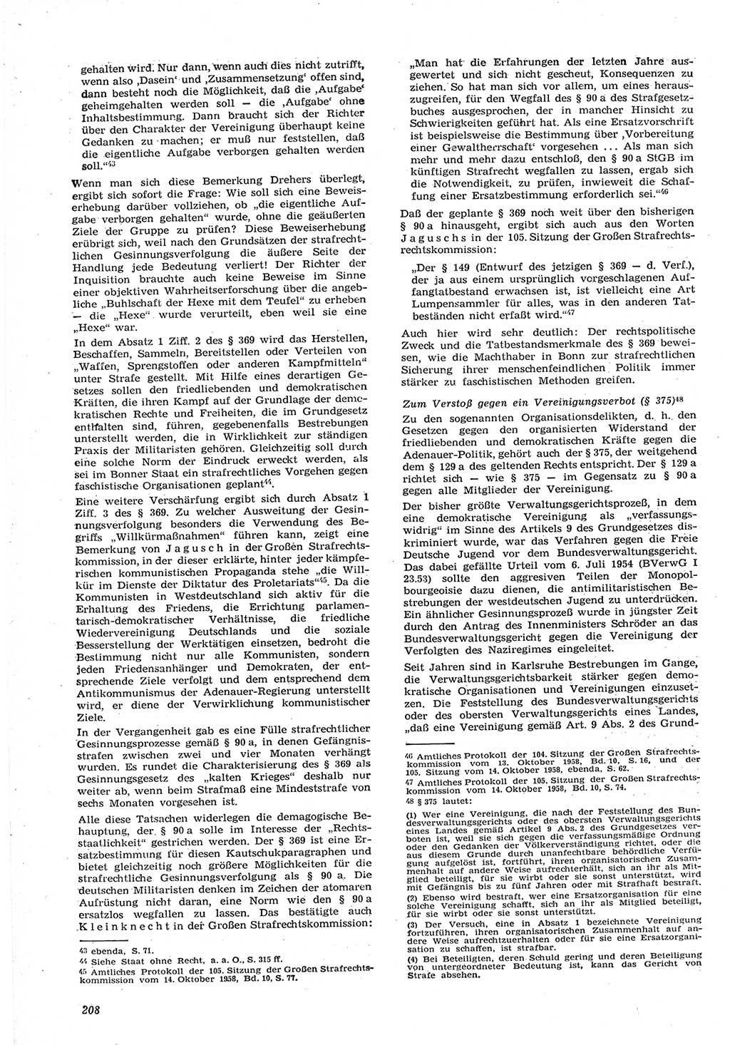 Neue Justiz (NJ), Zeitschrift für Recht und Rechtswissenschaft [Deutsche Demokratische Republik (DDR)], 15. Jahrgang 1961, Seite 208 (NJ DDR 1961, S. 208)