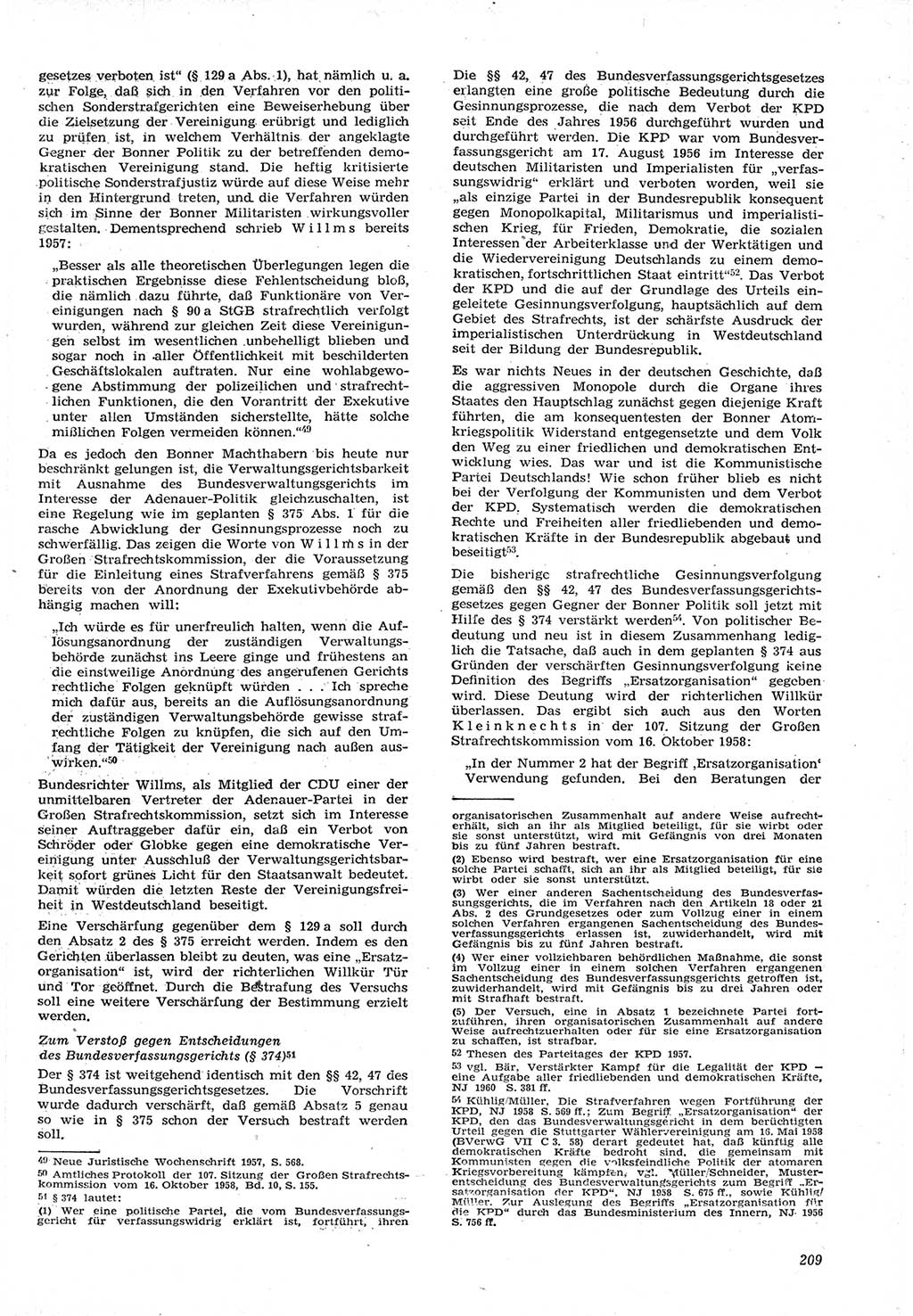Neue Justiz (NJ), Zeitschrift für Recht und Rechtswissenschaft [Deutsche Demokratische Republik (DDR)], 15. Jahrgang 1961, Seite 209 (NJ DDR 1961, S. 209)