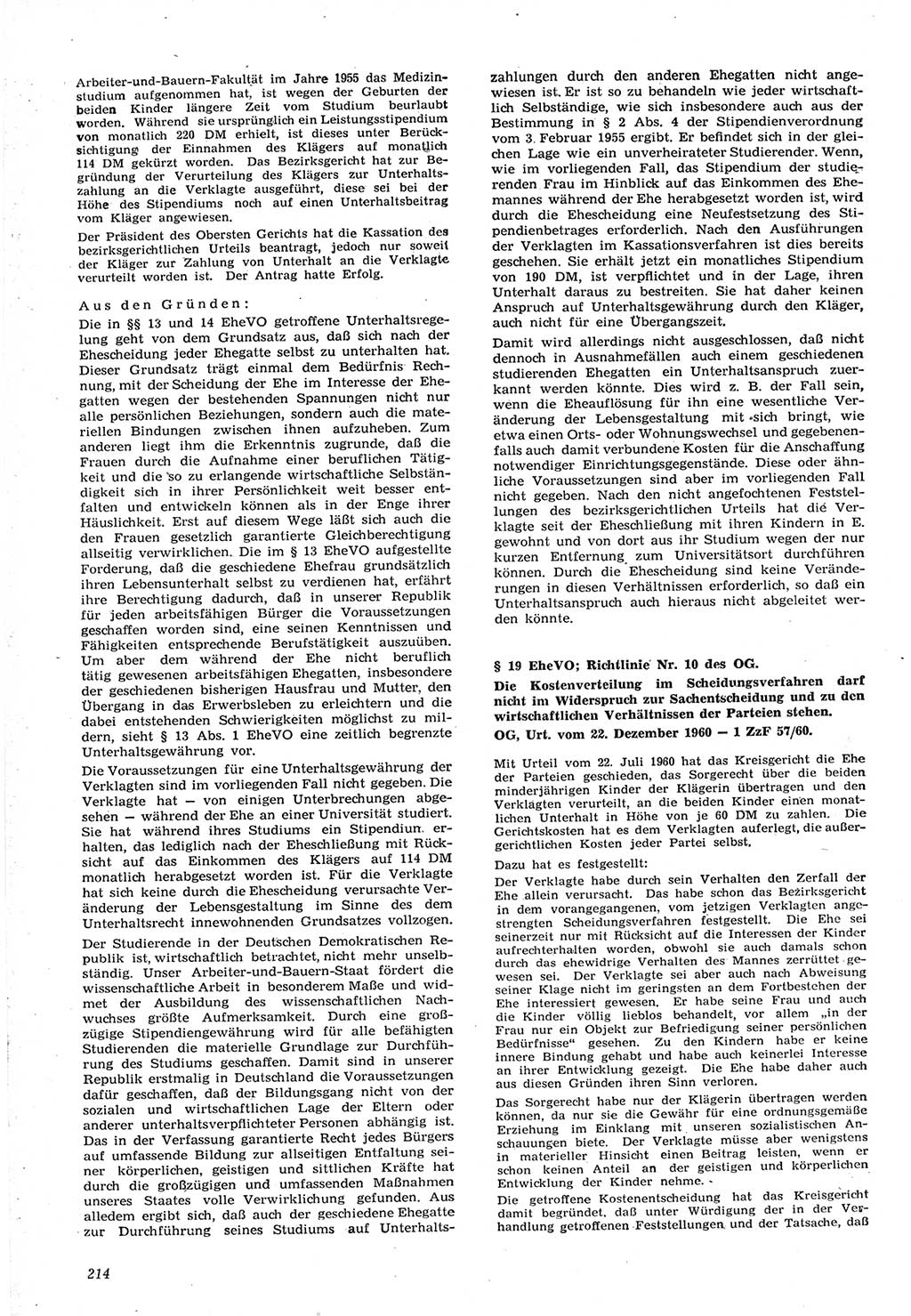 Neue Justiz (NJ), Zeitschrift für Recht und Rechtswissenschaft [Deutsche Demokratische Republik (DDR)], 15. Jahrgang 1961, Seite 214 (NJ DDR 1961, S. 214)