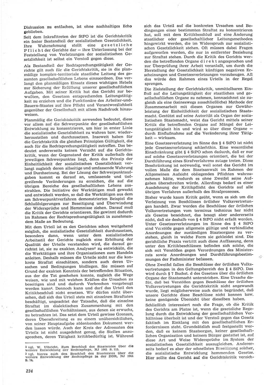 Neue Justiz (NJ), Zeitschrift für Recht und Rechtswissenschaft [Deutsche Demokratische Republik (DDR)], 15. Jahrgang 1961, Seite 234 (NJ DDR 1961, S. 234)