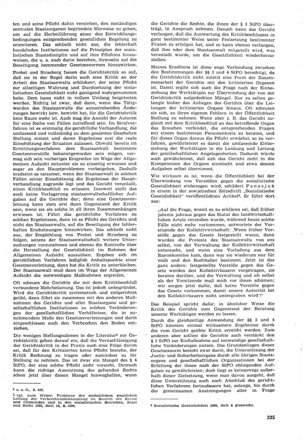 Neue Justiz (NJ), Zeitschrift für Recht und Rechtswissenschaft [Deutsche Demokratische Republik (DDR)], 15. Jahrgang 1961, Seite 235 (NJ DDR 1961, S. 235)