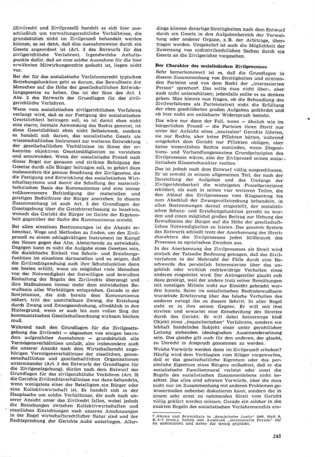Neue Justiz (NJ), Zeitschrift für Recht und Rechtswissenschaft [Deutsche Demokratische Republik (DDR)], 15. Jahrgang 1961, Seite 245 (NJ DDR 1961, S. 245)