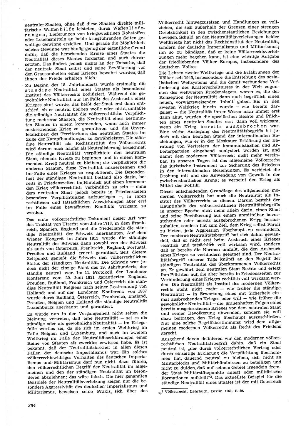 Neue Justiz (NJ), Zeitschrift für Recht und Rechtswissenschaft [Deutsche Demokratische Republik (DDR)], 15. Jahrgang 1961, Seite 264 (NJ DDR 1961, S. 264)