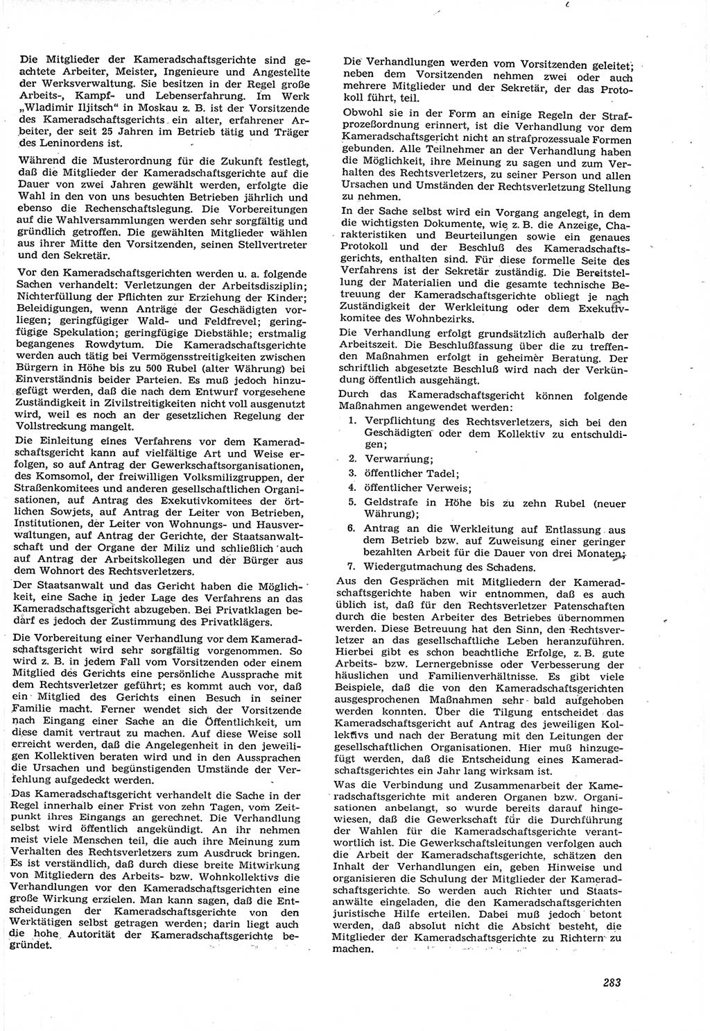 Neue Justiz (NJ), Zeitschrift für Recht und Rechtswissenschaft [Deutsche Demokratische Republik (DDR)], 15. Jahrgang 1961, Seite 283 (NJ DDR 1961, S. 283)