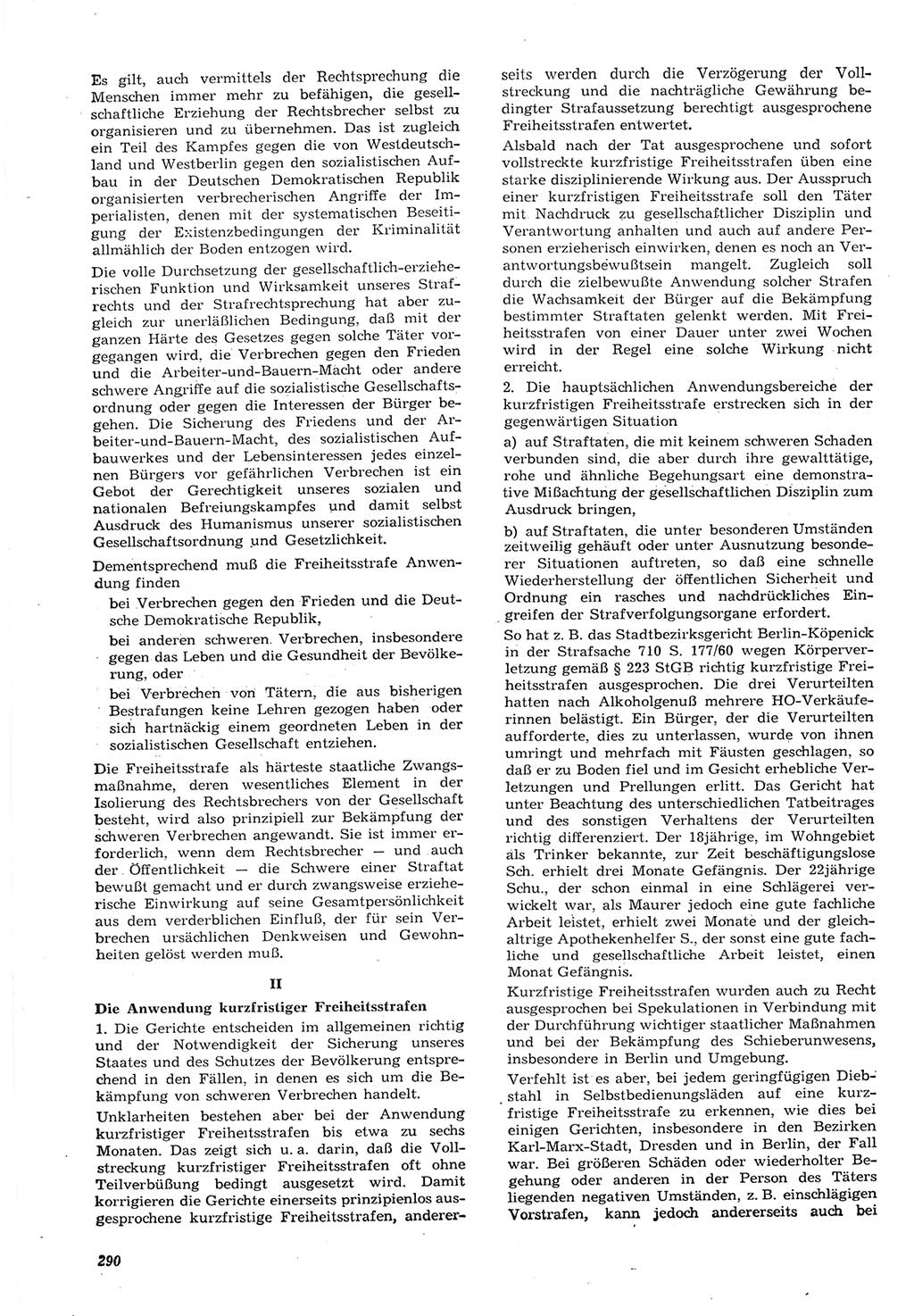 Neue Justiz (NJ), Zeitschrift für Recht und Rechtswissenschaft [Deutsche Demokratische Republik (DDR)], 15. Jahrgang 1961, Seite 290 (NJ DDR 1961, S. 290)