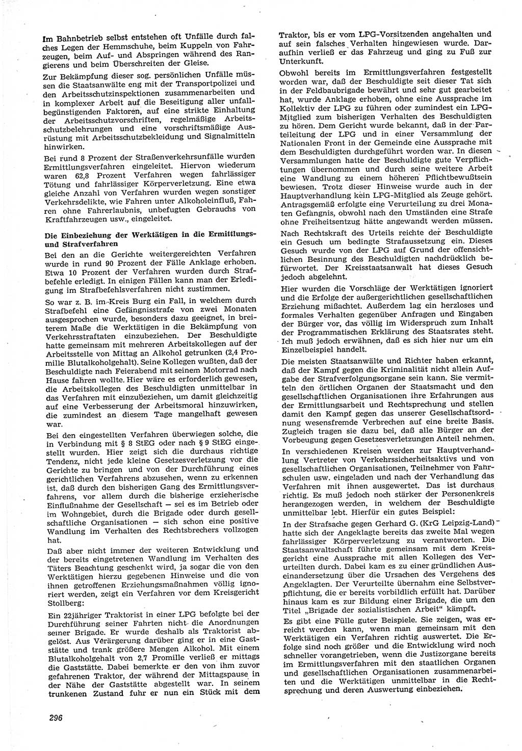 Neue Justiz (NJ), Zeitschrift für Recht und Rechtswissenschaft [Deutsche Demokratische Republik (DDR)], 15. Jahrgang 1961, Seite 296 (NJ DDR 1961, S. 296)
