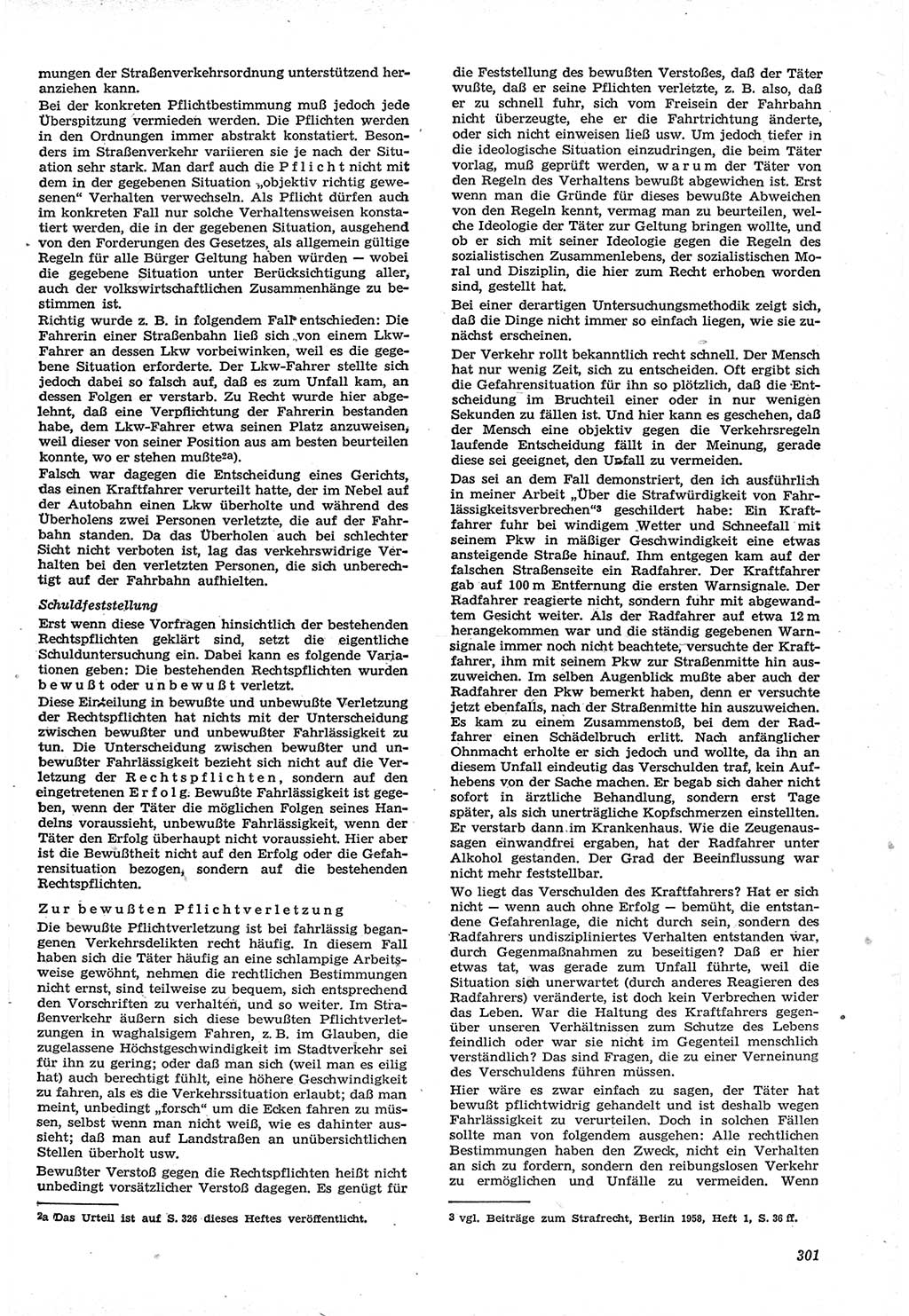 Neue Justiz (NJ), Zeitschrift für Recht und Rechtswissenschaft [Deutsche Demokratische Republik (DDR)], 15. Jahrgang 1961, Seite 301 (NJ DDR 1961, S. 301)