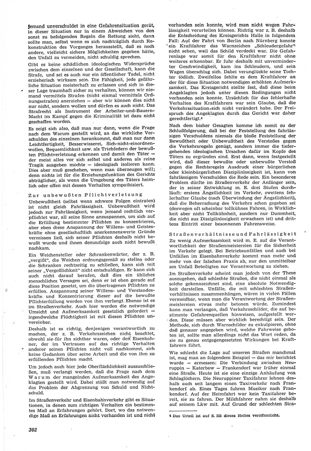 Neue Justiz (NJ), Zeitschrift für Recht und Rechtswissenschaft [Deutsche Demokratische Republik (DDR)], 15. Jahrgang 1961, Seite 302 (NJ DDR 1961, S. 302)