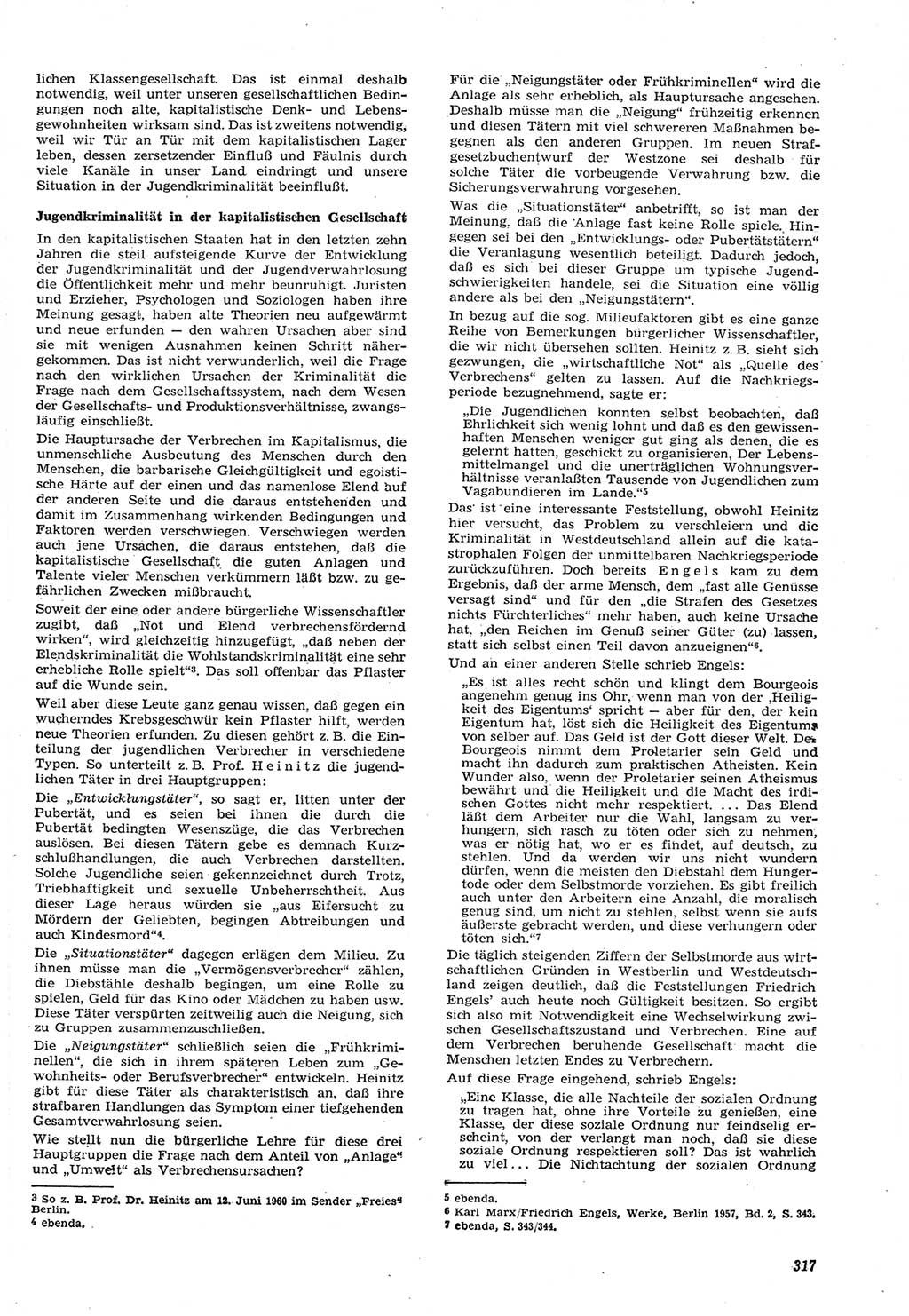 Neue Justiz (NJ), Zeitschrift für Recht und Rechtswissenschaft [Deutsche Demokratische Republik (DDR)], 15. Jahrgang 1961, Seite 317 (NJ DDR 1961, S. 317)