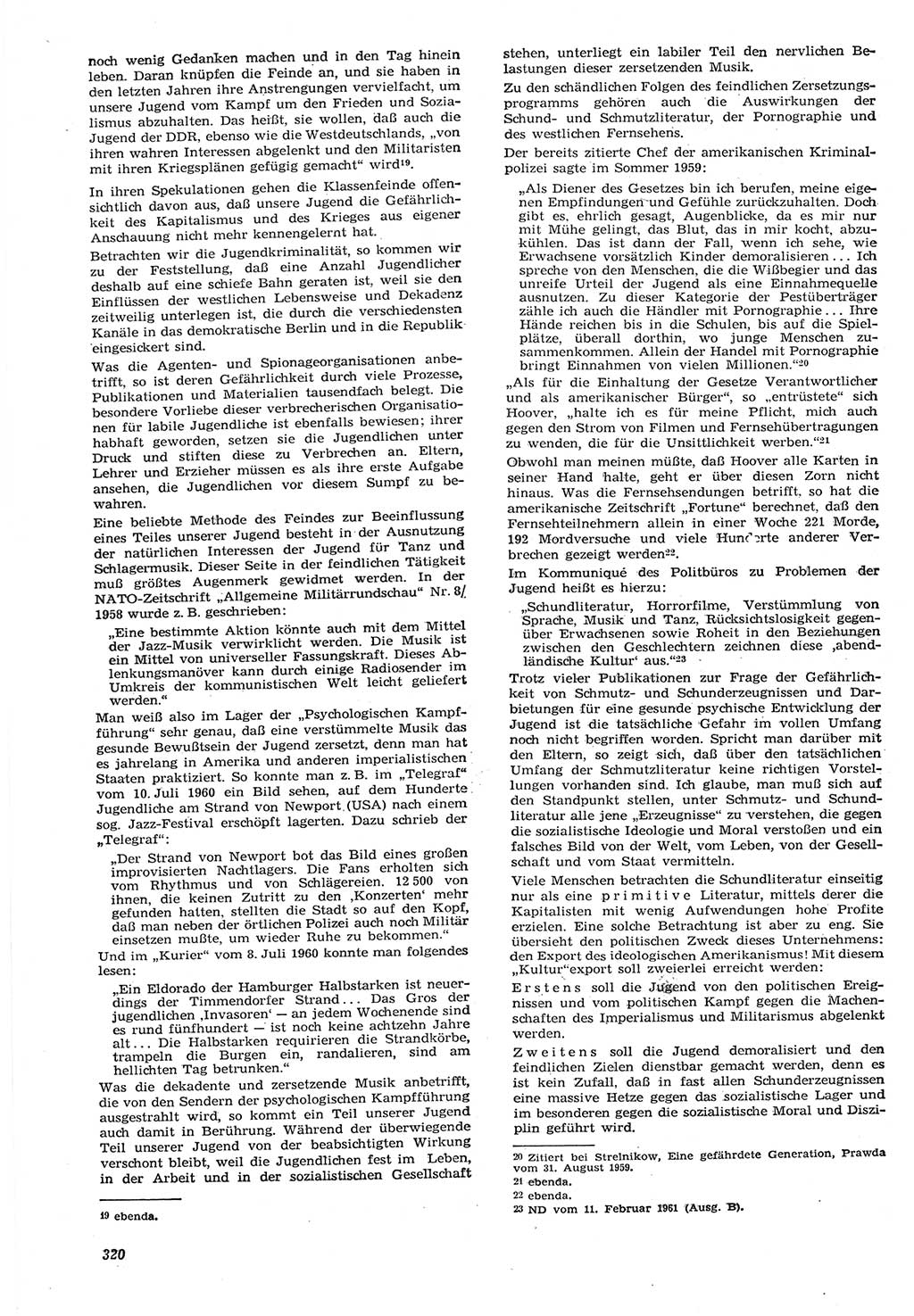 Neue Justiz (NJ), Zeitschrift für Recht und Rechtswissenschaft [Deutsche Demokratische Republik (DDR)], 15. Jahrgang 1961, Seite 320 (NJ DDR 1961, S. 320)
