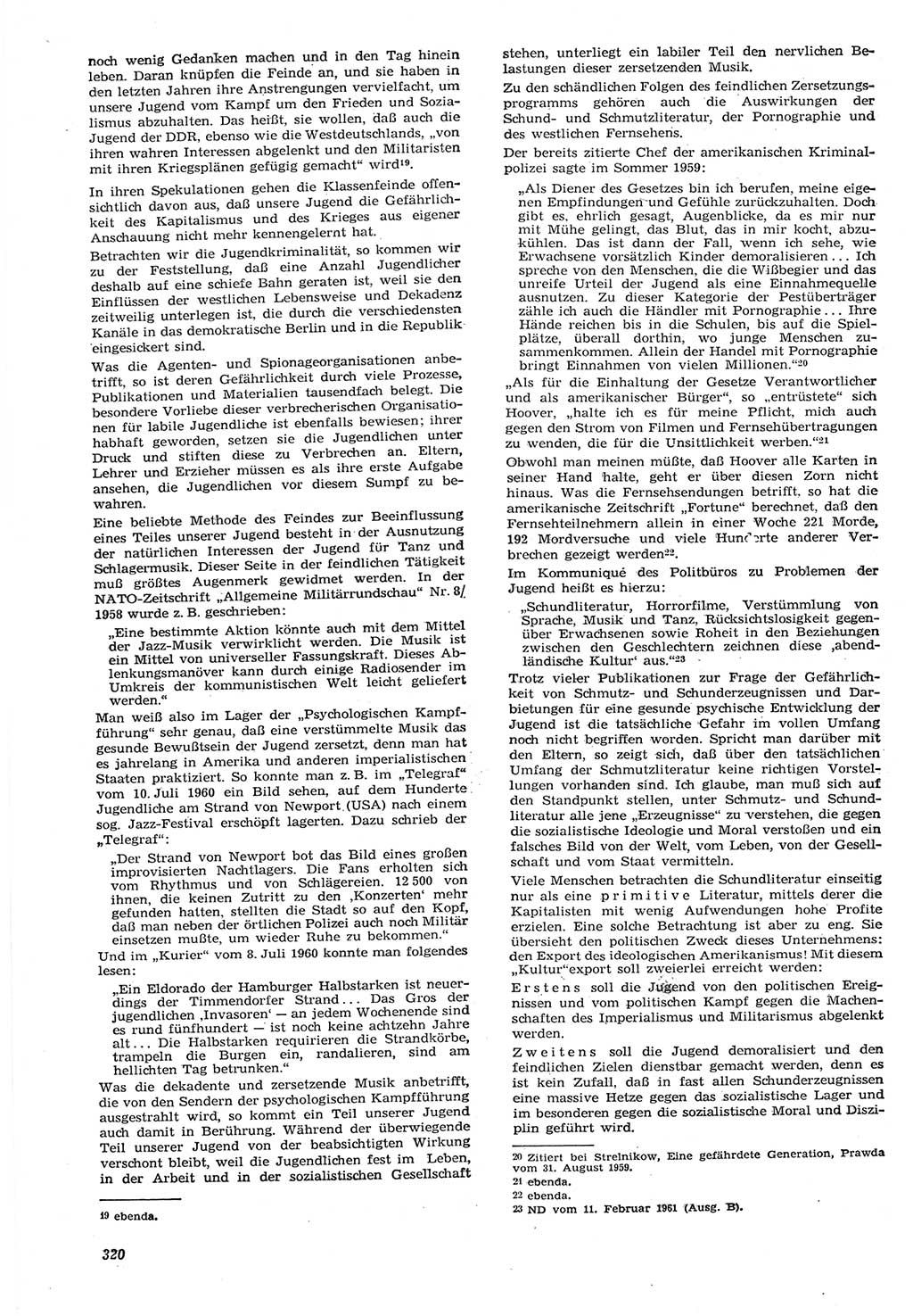 Neue Justiz (NJ), Zeitschrift für Recht und Rechtswissenschaft [Deutsche Demokratische Republik (DDR)], 15. Jahrgang 1961, Seite 320 (NJ DDR 1961, S. 320)