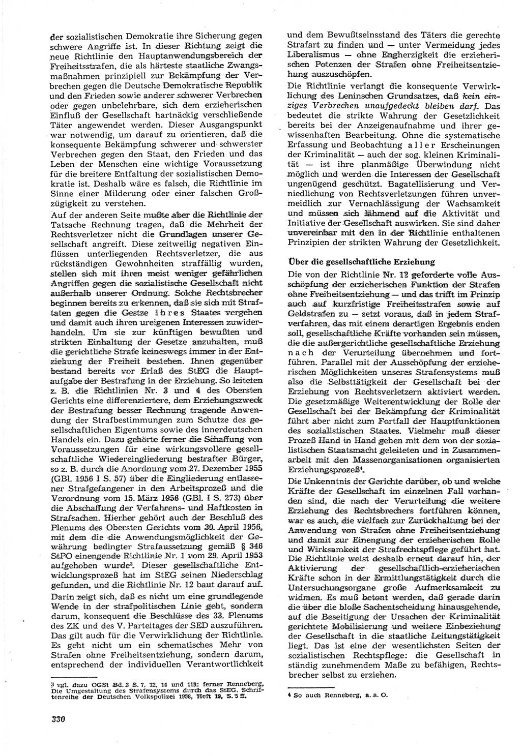 Neue Justiz (NJ), Zeitschrift für Recht und Rechtswissenschaft [Deutsche Demokratische Republik (DDR)], 15. Jahrgang 1961, Seite 330 (NJ DDR 1961, S. 330)