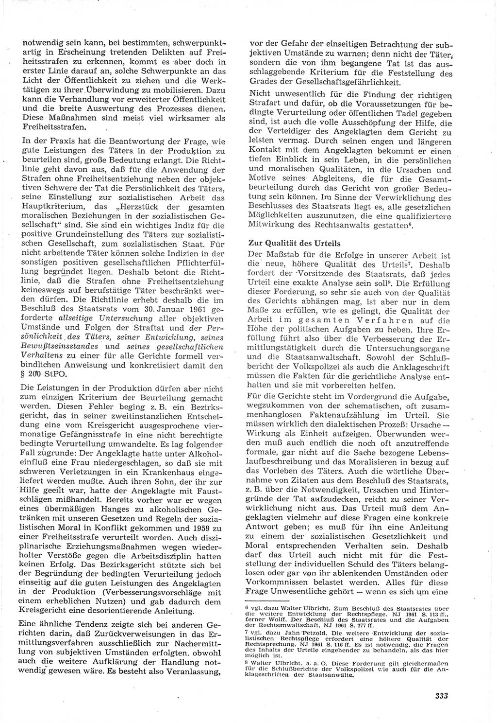 Neue Justiz (NJ), Zeitschrift für Recht und Rechtswissenschaft [Deutsche Demokratische Republik (DDR)], 15. Jahrgang 1961, Seite 333 (NJ DDR 1961, S. 333)