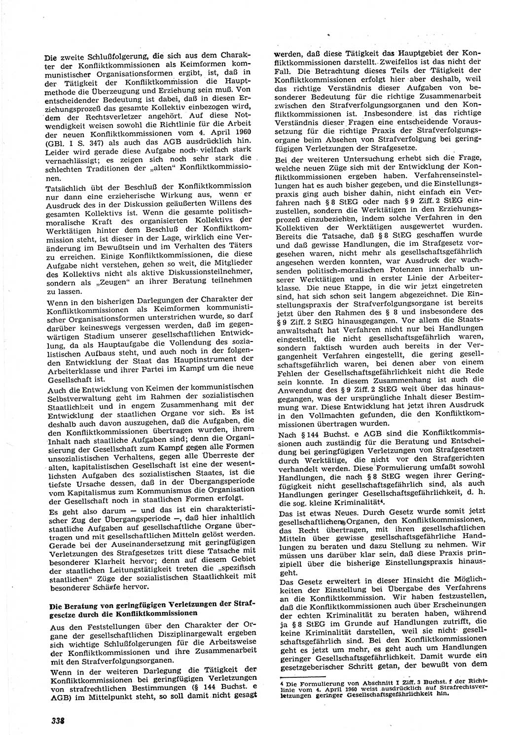 Neue Justiz (NJ), Zeitschrift für Recht und Rechtswissenschaft [Deutsche Demokratische Republik (DDR)], 15. Jahrgang 1961, Seite 338 (NJ DDR 1961, S. 338)