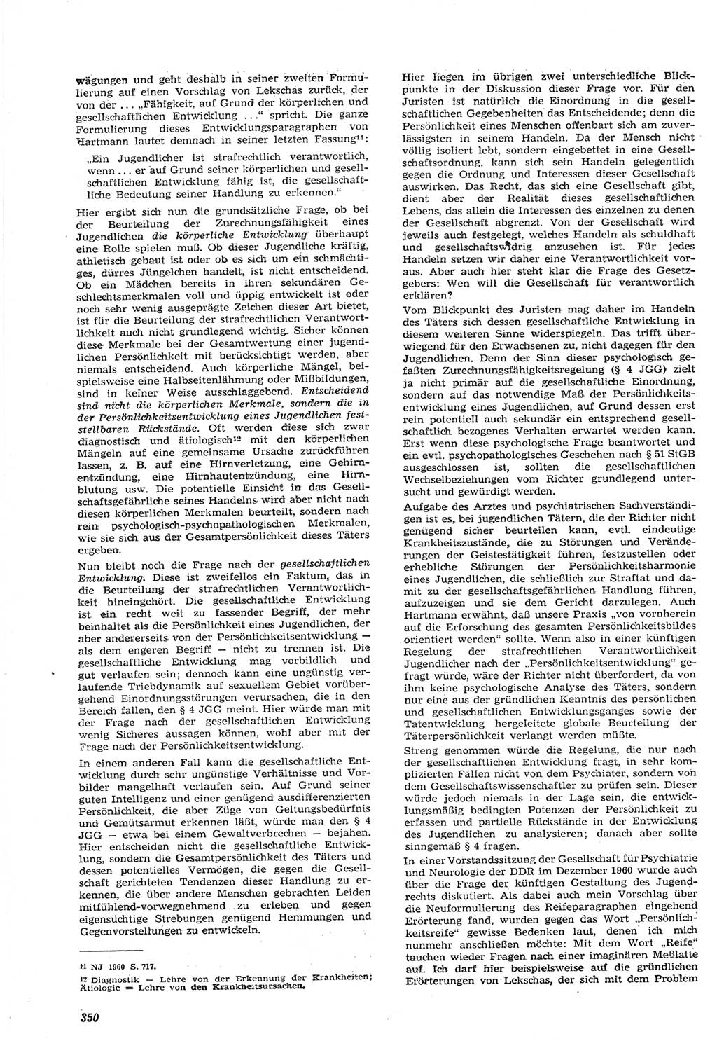 Neue Justiz (NJ), Zeitschrift für Recht und Rechtswissenschaft [Deutsche Demokratische Republik (DDR)], 15. Jahrgang 1961, Seite 350 (NJ DDR 1961, S. 350)