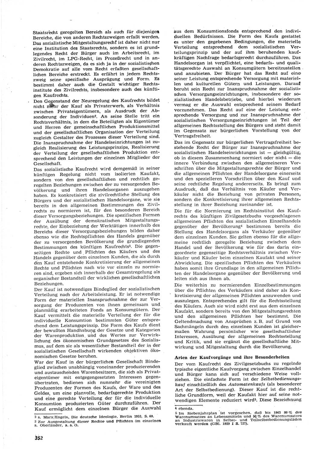 Neue Justiz (NJ), Zeitschrift für Recht und Rechtswissenschaft [Deutsche Demokratische Republik (DDR)], 15. Jahrgang 1961, Seite 352 (NJ DDR 1961, S. 352)