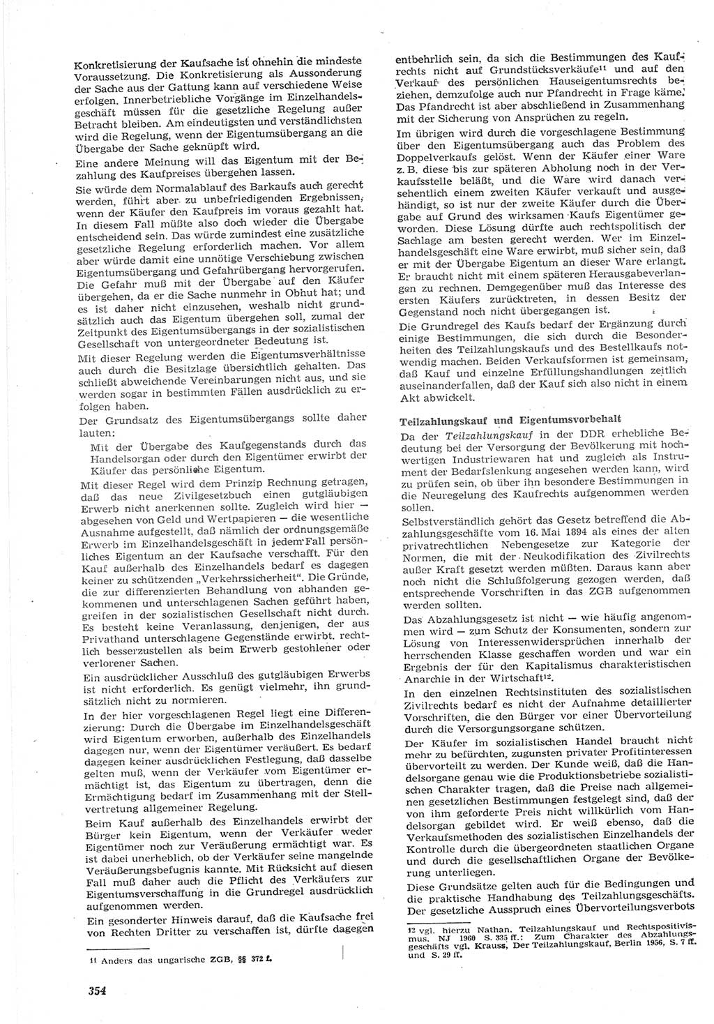 Neue Justiz (NJ), Zeitschrift für Recht und Rechtswissenschaft [Deutsche Demokratische Republik (DDR)], 15. Jahrgang 1961, Seite 354 (NJ DDR 1961, S. 354)