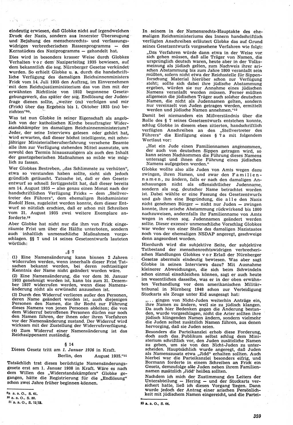 Neue Justiz (NJ), Zeitschrift für Recht und Rechtswissenschaft [Deutsche Demokratische Republik (DDR)], 15. Jahrgang 1961, Seite 359 (NJ DDR 1961, S. 359)