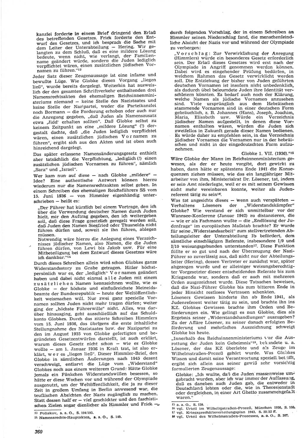 Neue Justiz (NJ), Zeitschrift für Recht und Rechtswissenschaft [Deutsche Demokratische Republik (DDR)], 15. Jahrgang 1961, Seite 360 (NJ DDR 1961, S. 360)