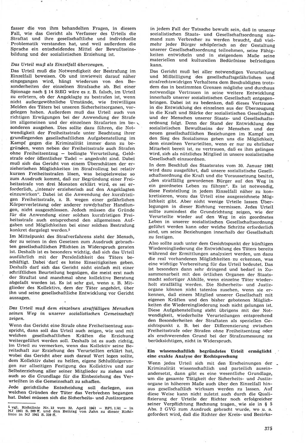 Neue Justiz (NJ), Zeitschrift für Recht und Rechtswissenschaft [Deutsche Demokratische Republik (DDR)], 15. Jahrgang 1961, Seite 375 (NJ DDR 1961, S. 375)