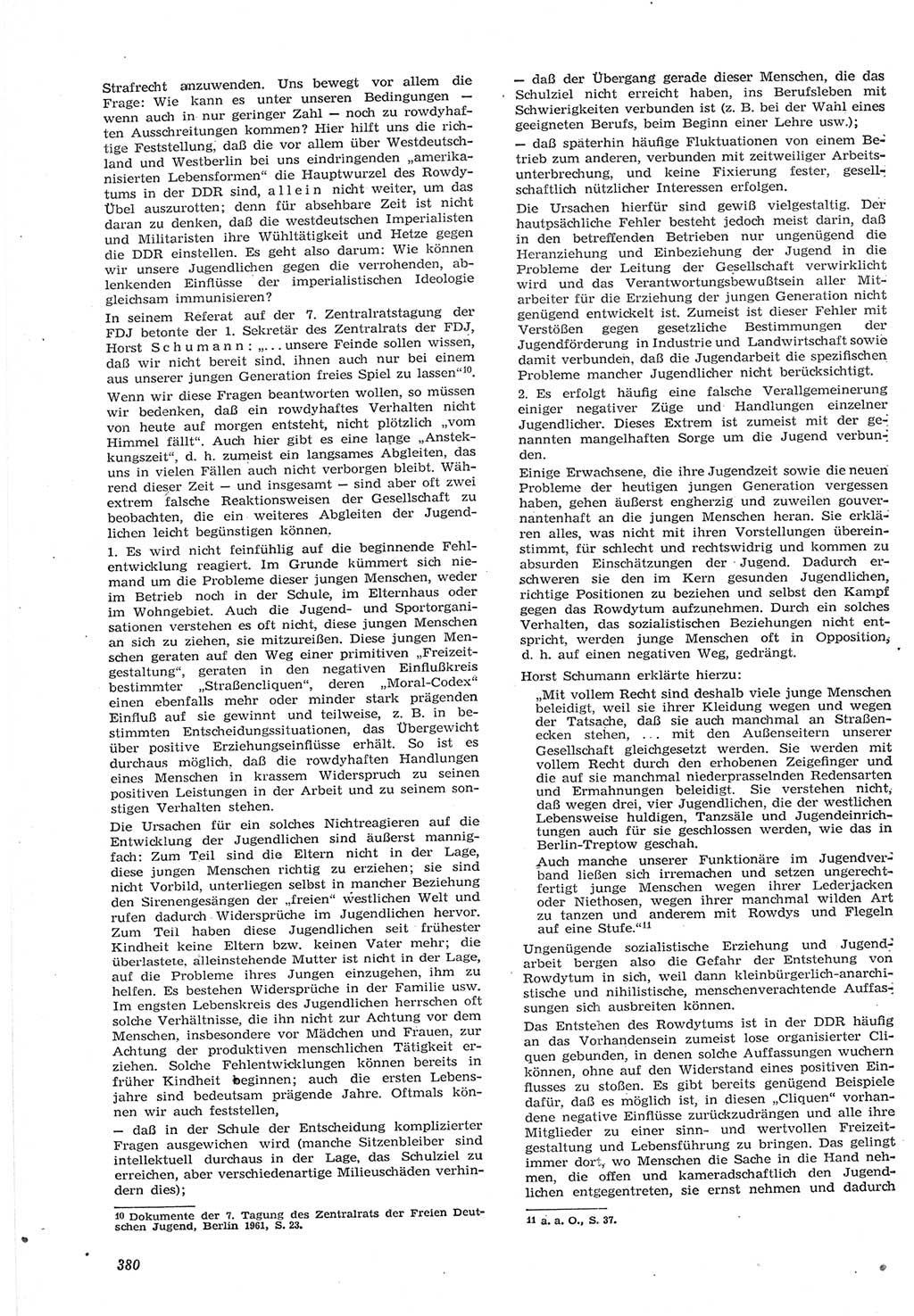 Neue Justiz (NJ), Zeitschrift für Recht und Rechtswissenschaft [Deutsche Demokratische Republik (DDR)], 15. Jahrgang 1961, Seite 380 (NJ DDR 1961, S. 380)