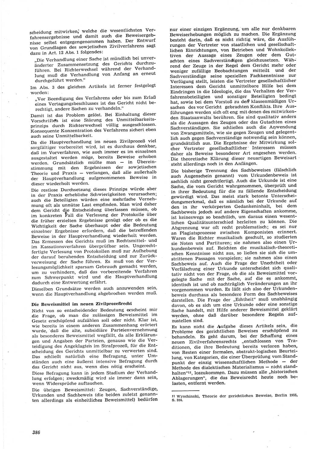 Neue Justiz (NJ), Zeitschrift für Recht und Rechtswissenschaft [Deutsche Demokratische Republik (DDR)], 15. Jahrgang 1961, Seite 386 (NJ DDR 1961, S. 386)